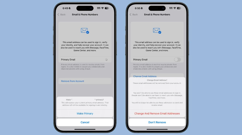 湖南苹果手机维修分享苹果 iOS 18.1 支持设置“主要”邮箱地址并更改 iCloud 邮箱 
