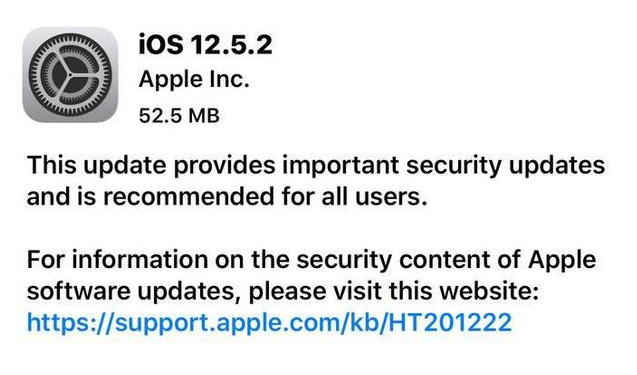 湖南苹果手机维修分享iOS12.5.2发布，建议所有老苹果用户安装 